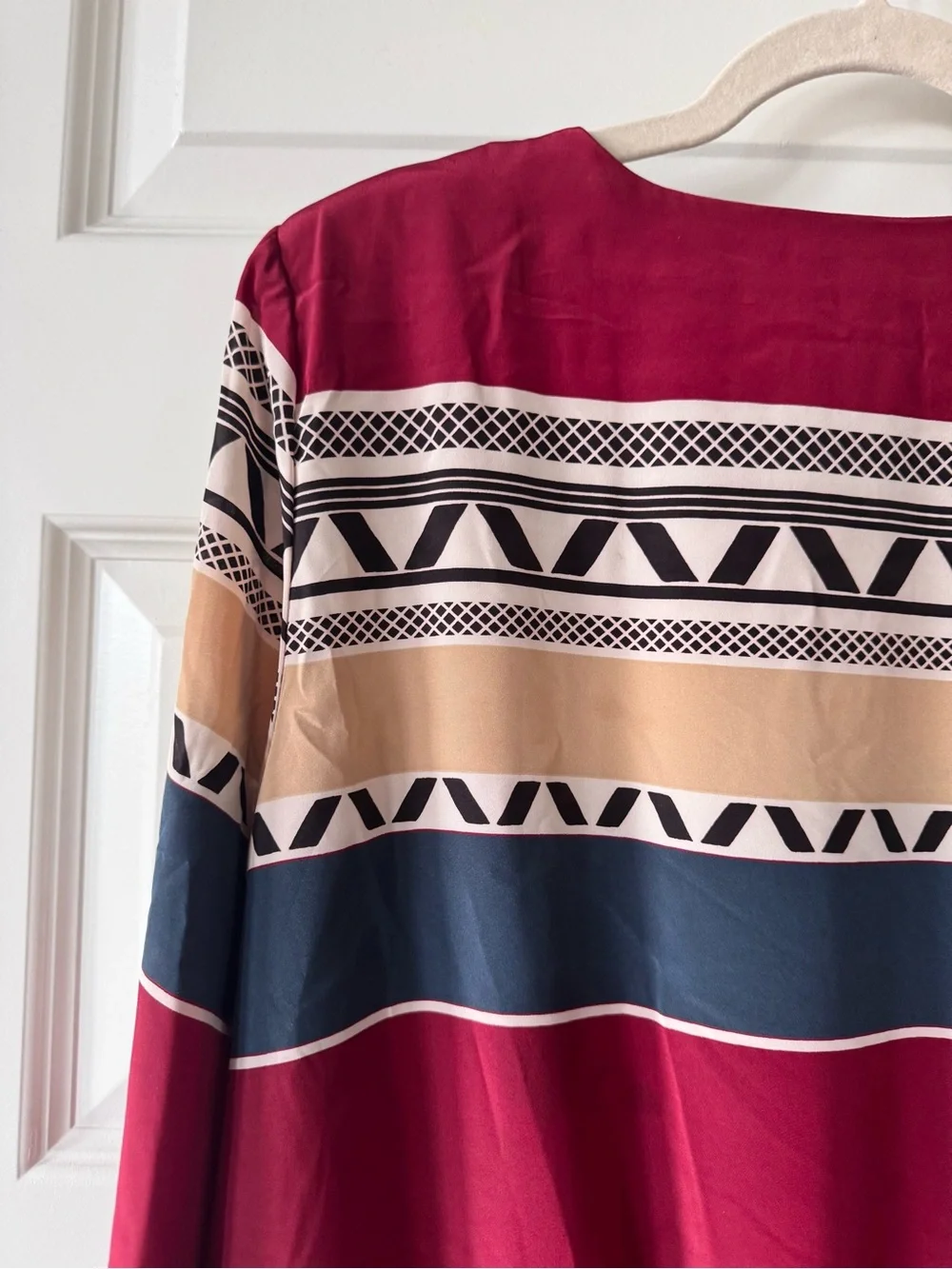 Vintage Liz Claiborne Blouse Women’s 14 Geometric Colorblock Long Sleeve